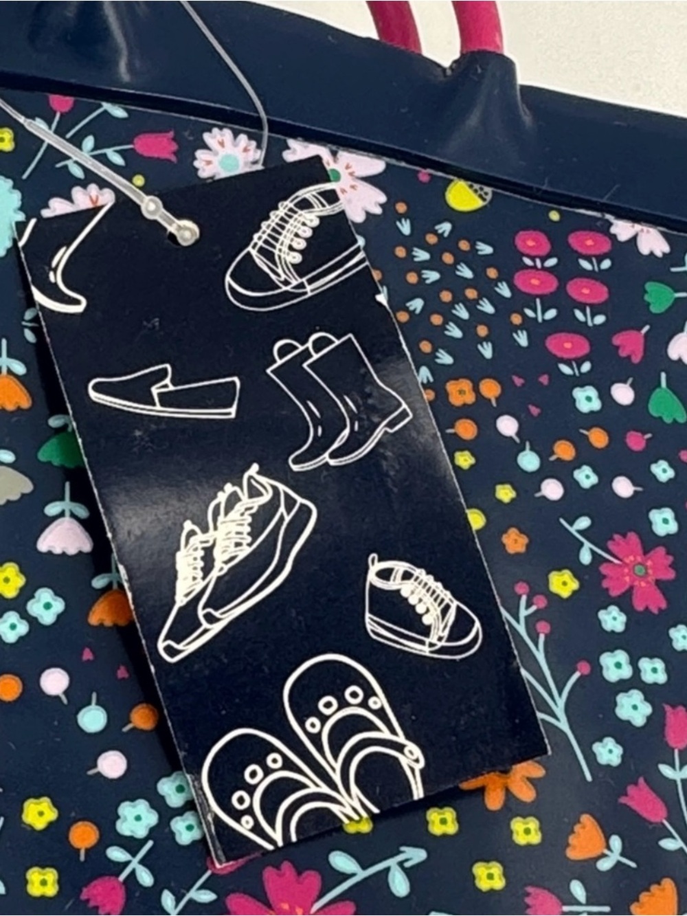 Girls Floral Bunny Rain Boots - Pink & Navy - Picture 9 of 9